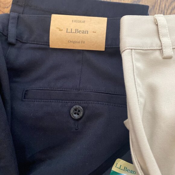 (2) L.L. Bean Original Fit Khaki and black 8 reg pants women's NWT wrinkle free - Picture 7 of 9